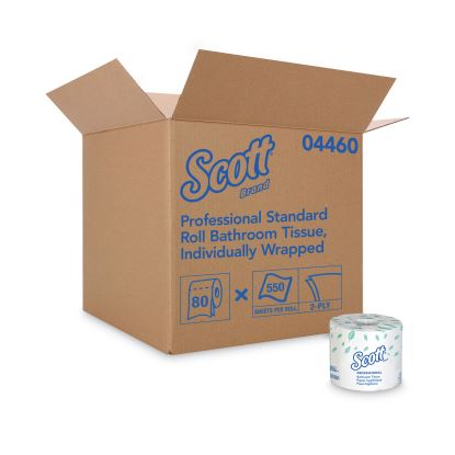 Essential Standard Roll Bathroom Tissue for Business, Septic Safe, 2-Ply, White, 550 Sheets/Roll, 80/Carton1