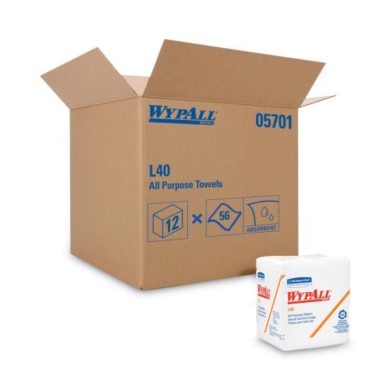 L40 Towels, 1/4 Fold, 12.5 x 12, White, 56/Box, 18 Packs/Carton1