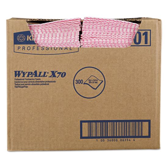 X70 Wipers, 12.5 x 23.2, Red, 300/Carton1