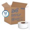 Essential JRT Jumbo Roll Bathroom Tissue, Septic Safe, 1-Ply, White, 2,000 ft, 12 Rolls/Carton2