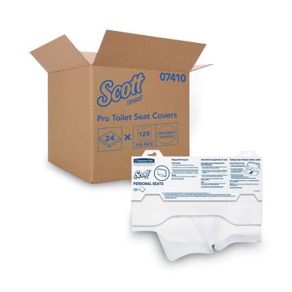 Personal Seats Sanitary Toilet Seat Covers, 15 x 18, White, 125/Pack, 24 Packs/Carton1