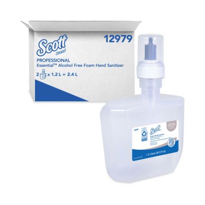 Essential Alcohol-Free Foam Hand Sanitizer, 1,200 mL, Unscented, 2/Carton1