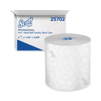 Pro Hard Roll Paper Towels with Elevated Scott Design for Scott Pro Dispenser, Blue Core Only, 1,150 ft Roll, 6 Rolls/Carton1