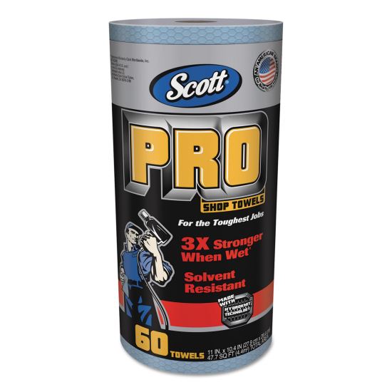 Pro Shop Towels, Heavy Duty, 1-Ply, 10.4 x 11, Blue, 12 Rolls/Carton1