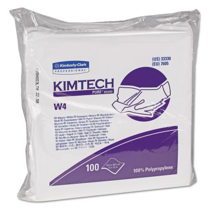 W4 Critical Task Wipers, Flat Double Bag, 12 x 12, White, 100/Bag, 5 Bags/Carton1