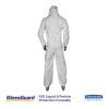 A35 Liquid and Particle Protection Coveralls, Zipper Front, Hooded, Elastic Wrists and Ankles, Large, White, 25/Carton2