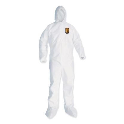 A35 Liquid and Particle Protection Coveralls, Zipper Front, Hooded, Elastic Wrists and Ankles, 2X-Large, White, 25/Carton1
