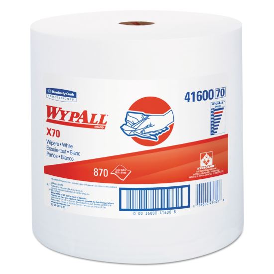 X70 Cloths, Jumbo Roll, Perf., 12.4 x 12.2, White, 870 Towels/Roll1