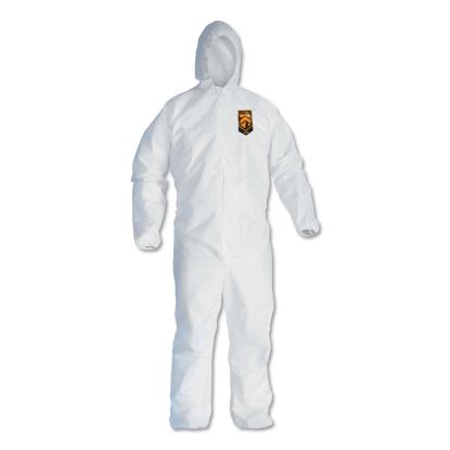 A40 Elastic-Cuff and Ankle Hooded Coveralls, Large, White, 25/Carton1