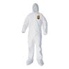 A40 Elastic-Cuff, Ankle, Hood and Boot Coveralls, Large, White, 25/Carton1