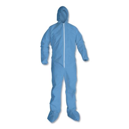 A65 Zipper Front Hood and Boot Flame-Resistant Coveralls, Elastic Wrist and Ankles, 2X-Large,Blue,  25/Carton1