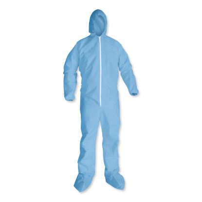 A65 Zipper Front Hood and Boot Flame-Resistant Coveralls, Elastic Wrist and Ankles, 3X-Large, Blue, 21/Carton1