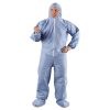 A65 Zipper Front Hood and Boot Flame-Resistant Coveralls, Elastic Wrist and Ankles, 3X-Large, Blue, 21/Carton2
