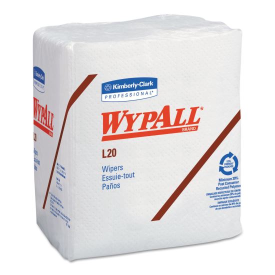 L20 Towels, 1/4 Fold, 4-Ply, 12.5 x 13, White, 68/Pack, 12/Carton1