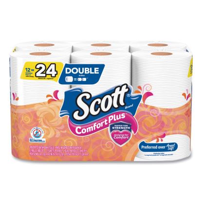 ComfortPlus Toilet Paper, Double Roll, Bath Tissue, Septic Safe, 1-Ply, White, 231 Sheets/Roll, 12 Rolls/Pack1