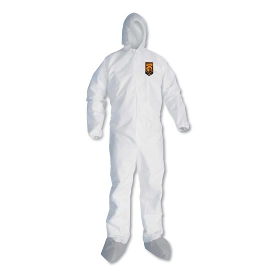 A45 Liquid and Particle Protection Surface Prep/Paint Coveralls, Large, White, 25/Carton1