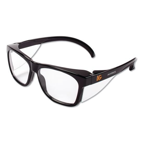 Maverick Safety Glasses, Black, Polycarbonate Frame, Clear Lens, 12 Pairs/Box1