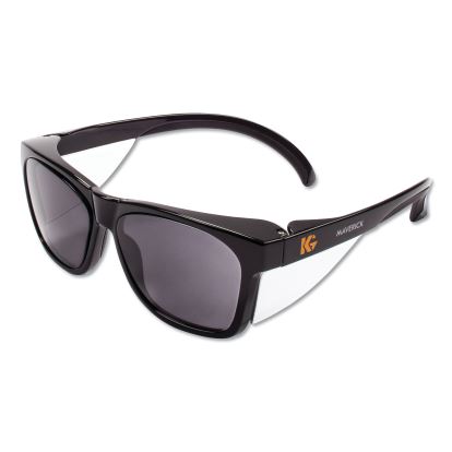 Maverick Safety Glasses, Black, Polycarbonate Frame, Smoke Lens, 12/Box1