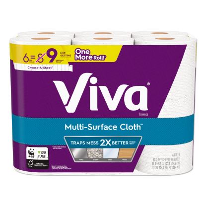 Multi-Surface Cloth Choose-A-Sheet Kitchen Roll Paper Towels 2-Ply, 11 x 5.9, White, 83/Roll, 6 Rolls/Pack, 4 Packs/Carton1