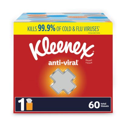 Anti-Viral Facial Tissue, 3-Ply, White, 60 Sheets/Box1