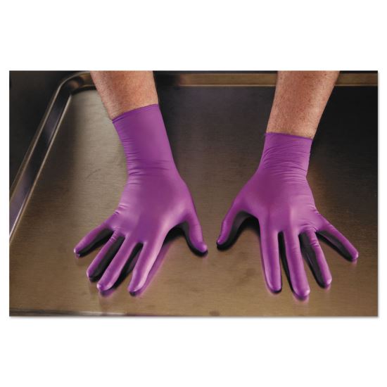 PURPLE NITRILE Exam Gloves, 310 mm Length, Medium, Purple, 500/CT1