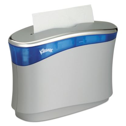 Reveal Countertop Folded Towel Dispenser, 13.3 x 5.2 x 9, Soft Gray/Translucent Blue1