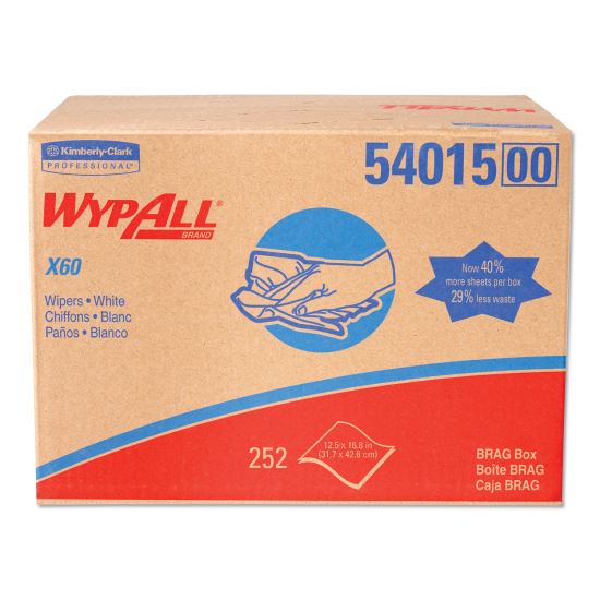 General Clean X60 Cloths, 12.5 x 16.8, White, 252/Carton1