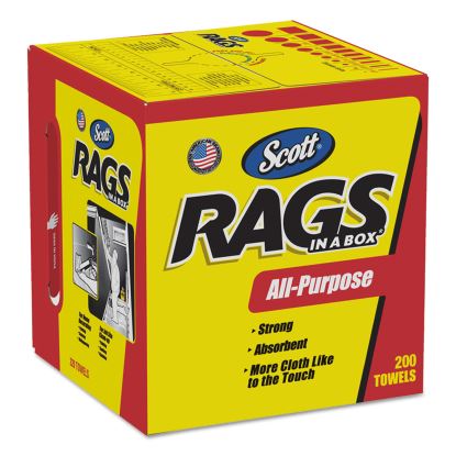 Rags in a Box, POP-UP Box, 10 x 12, White, 200/Box, 8 Boxes/Carton1