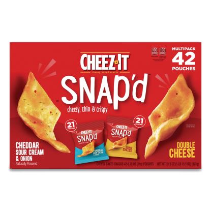 Snap'd Crackers Variety Pack, Cheddar Sour Cream and Onion; Double Cheese, 0.75 oz Bag, 42/Carton1