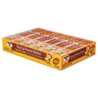 Sandwich Crackers, Toast and Peanut Butter, 8 Cracker Snack Pack, 12/Box1