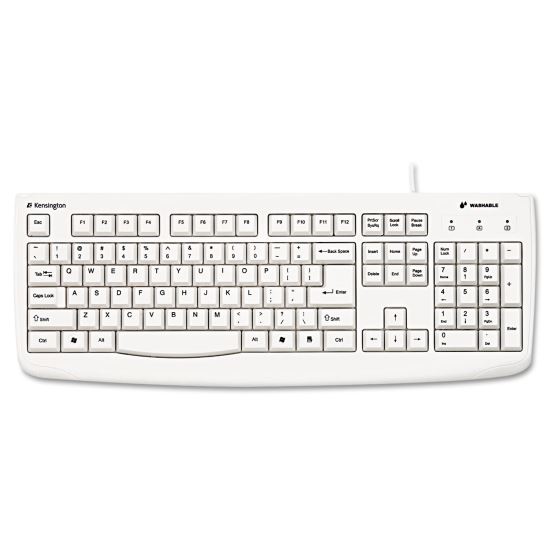 Pro Fit USB Washable Keyboard, 104 Keys, White1