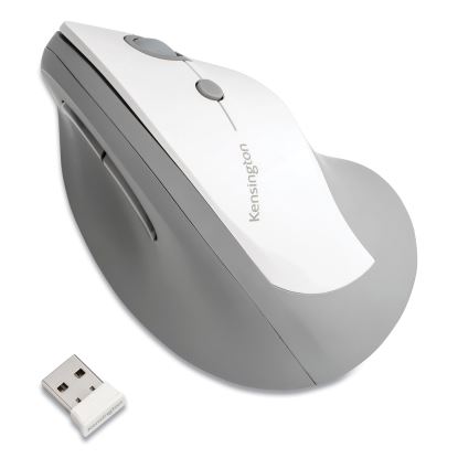 Pro Fit Ergo Vertical Wireless Mouse, 2.4 GHz Frequency/65.62 ft Wireless Range, Right Hand Use, Gray1