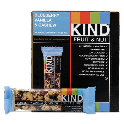 Fruit and Nut Bars, Blueberry Vanilla and Cashew, 1.4 oz Bar, 12/Box1