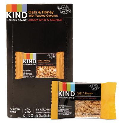 Healthy Grains Bar, Oats and Honey with Toasted Coconut, 1.2 oz, 12/Box1