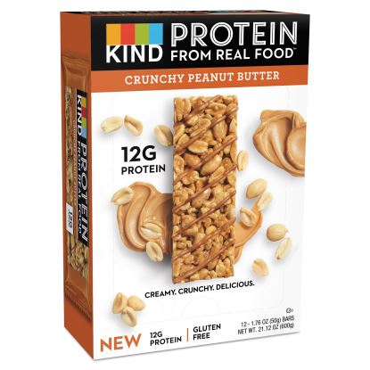 Protein Bars, Crunchy Peanut Butter, 1.76 oz, 12/Pack1