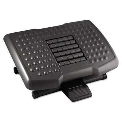 Premium Adjustable Footrest with Rollers, Plastic, 18w x 13d x 4h, Black1