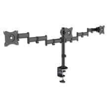 Articulating Triple Monitor Arms, For 13" to 27" Monitors, 360 deg Rotation, 45 deg Tilt, 180 deg Pan, Black, Supports 18 lb1