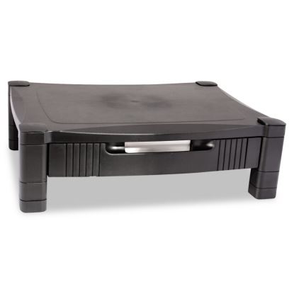 Monitor Stand with Drawer, 17" x 13.25" x 3" to 6.5", Black, Supports 50 lbs1