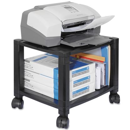 Mobile Printer Stand, Two-Shelf, 17w x 13.25d x 14.13h, Black1