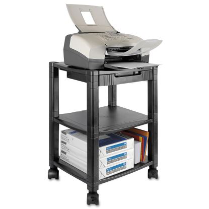 Mobile Printer Stand, Three-Shelf, 17w x 13.25d x 24.5h, Black1