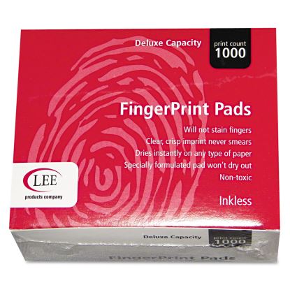 Inkless Fingerprint Pad, 2 1/4 x 1 3/4, Black, Dozen1