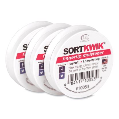 Sortkwik Fingertip Moisteners, 0.38 oz, Pink, 3/Pack1