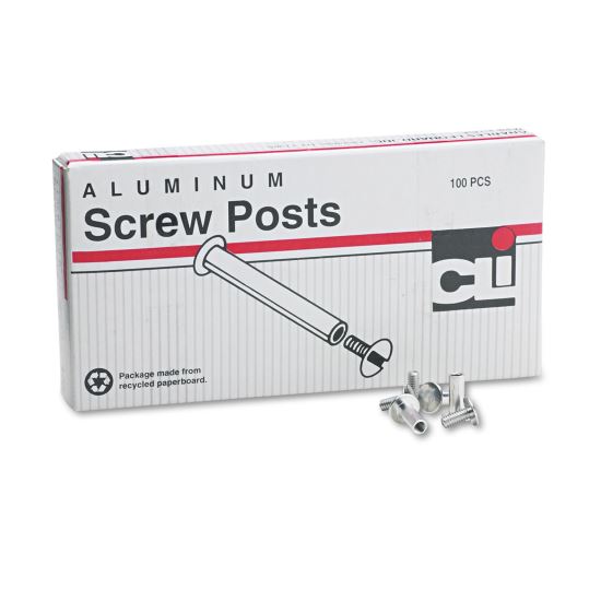 Post Binder Aluminum Screw Posts, 0.19" Diameter, 0.5" Long, 100/Box1