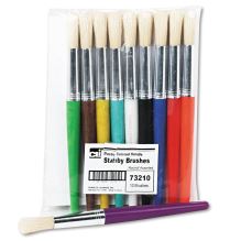 Stubby Brush Set, Natural Bristle, Round Profile, 10/Set1