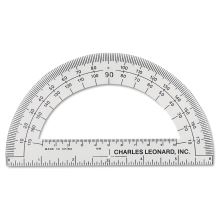 Open Center Protractor, Plastic, 6" Ruler Edge, Clear1