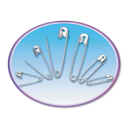 Safety Pins, Nickel-Plated, Steel, Assorted Sizes, 50/Pack1