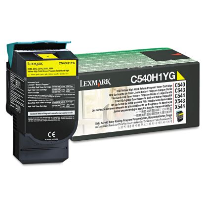 C540H1YG Return Program High-Yield Toner, 2,000 Page-Yield, Yellow1