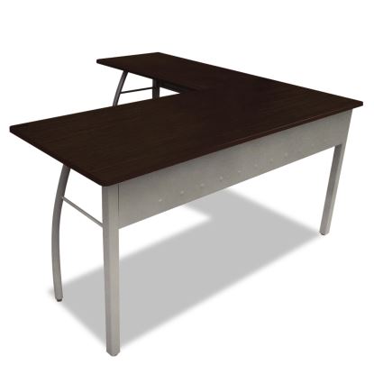 Trento Line L-Shaped Desk, 59.13" x 59.13" x 29.5", Mocha/Gray1