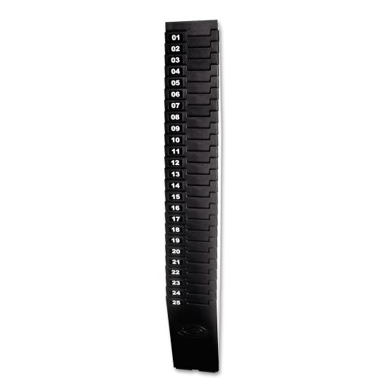 Time Card Rack for 7" Cards, 25 Pockets, ABS Plastic, Black1