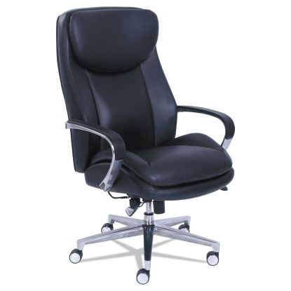Commercial 2000 Big/Tall Executive Chair, Lumbar, Supports 400 lb, 20.25" to 23.25" Seat Height, Black Seat/Back, Silver Base1